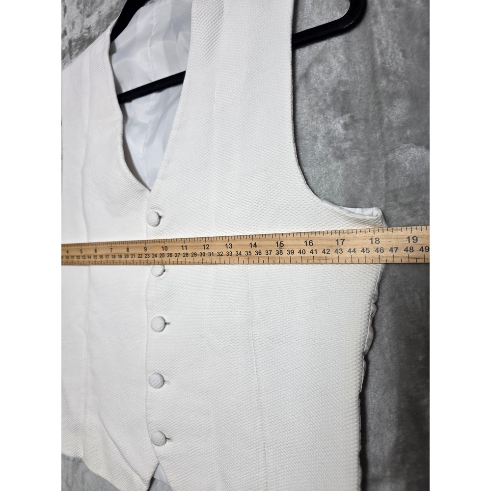 Giorgio Marcello Mens White Textured Pique Formal Vest Waistcoat Size Medium - Picture 4 of 7
